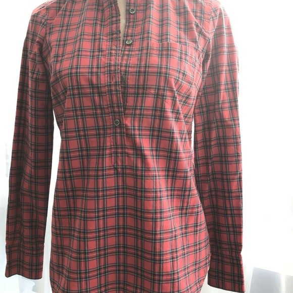 J.Crew Tartan Cotton Popover Shirt Plaid Pullover - Picture 3 of 8